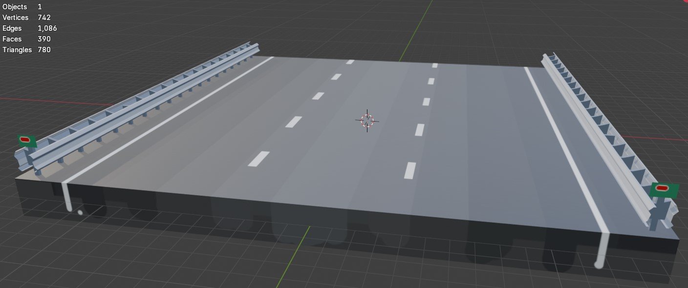 The road I modeled for my 2nd internship.